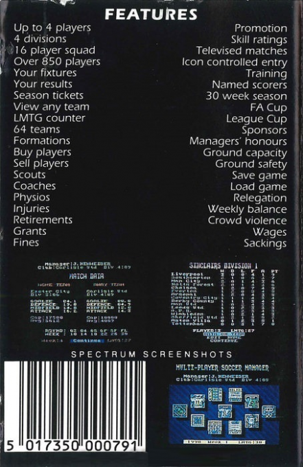 Multi-player Soccer Manager — box-2D-back (EU)