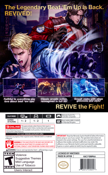 Double Dragon Revive — box-2D-back (US)