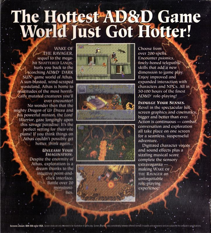 Dark Sun - Wake of the Ravager — box-2D-back (US)