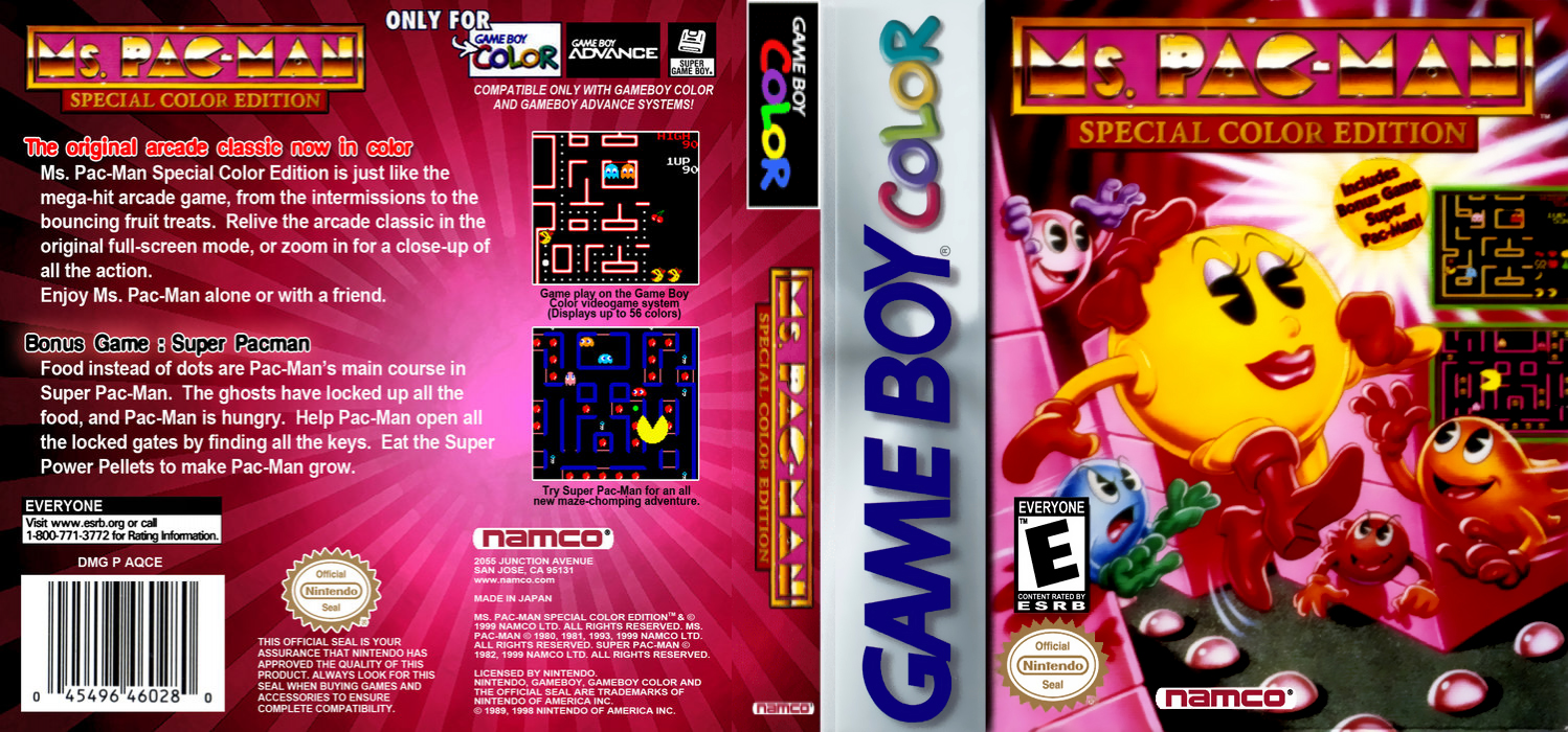 Ms. Pac-man - Special Color Edition — box-texture (US)