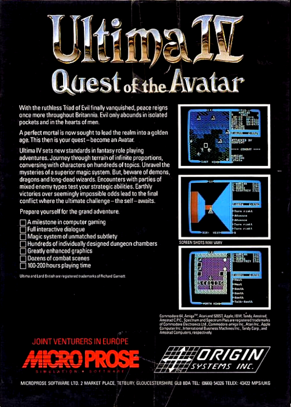 Ultima 4 - Quest Of The Avatar — box-2D-back (EU)
