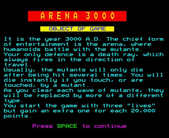 Arena 3000 — sstitle (WOR)