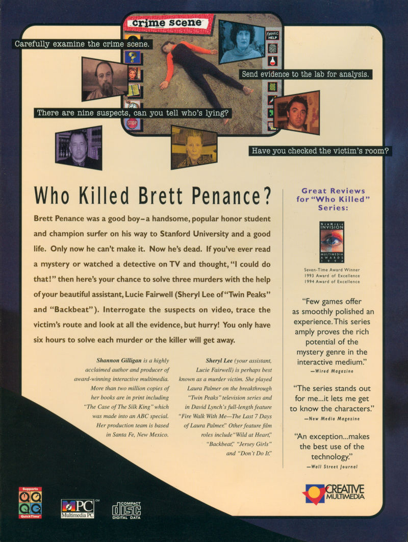 Who Killed Brett Penance?: The Environmental Surfer — box-2D-back (US)