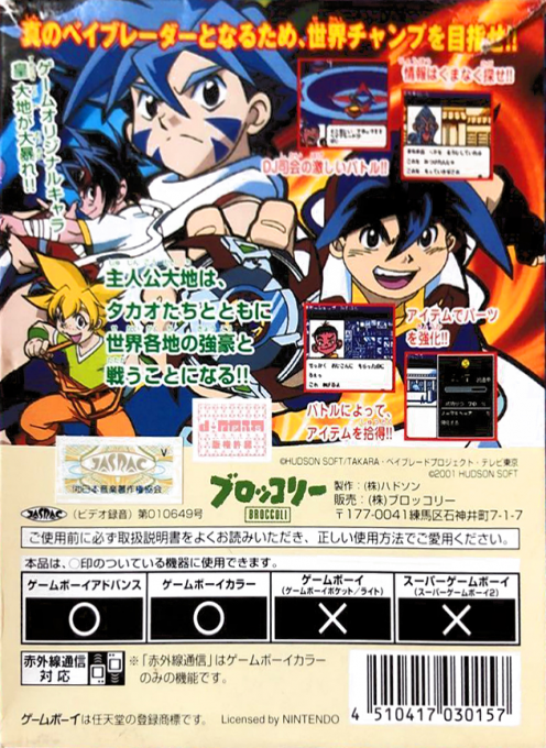 Bakuten Shoot Beyblade — box-2D-back (JP)