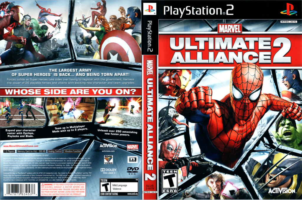 Marvel - Ultimate Alliance 2 — box-texture (US)