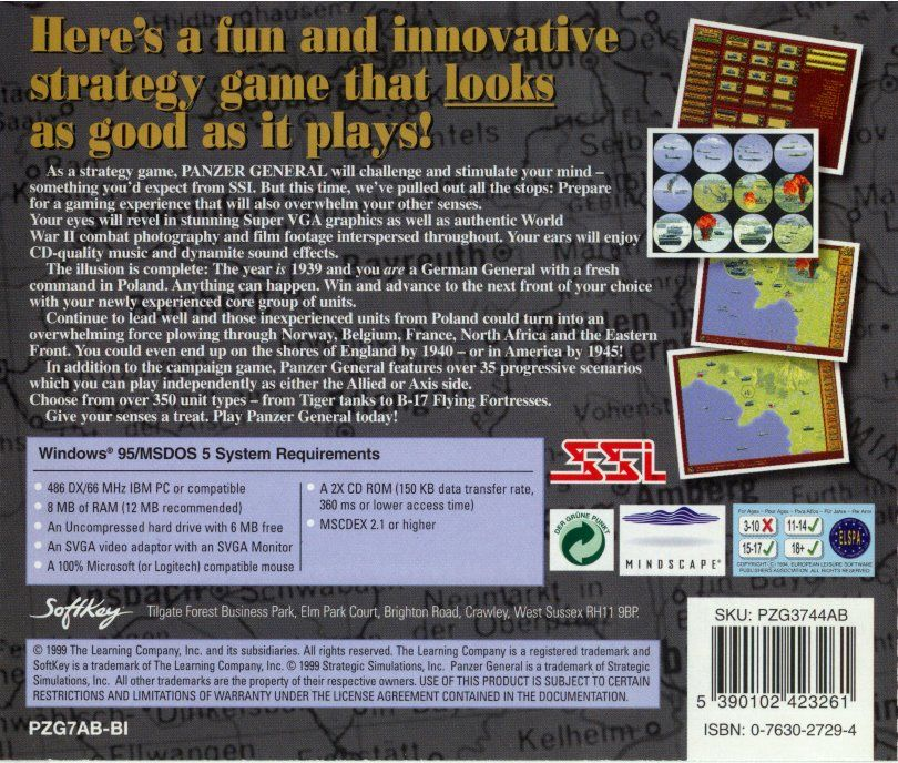 Panzer General — box-2D-back (CUS)
