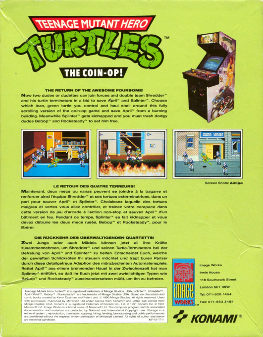 Teenage Mutant Hero Turtles - The Coin-op! — box-2D-back (EU)