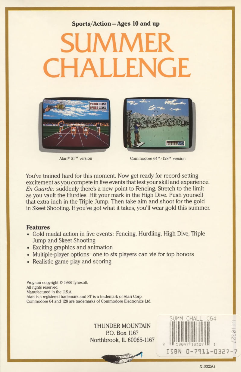Summer Olympiad — box-2D-back (US)
