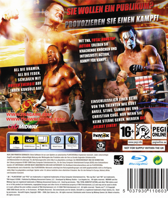 TNA Impact! Total Nonstop Action Wrestling — box-2D-back (DE)
