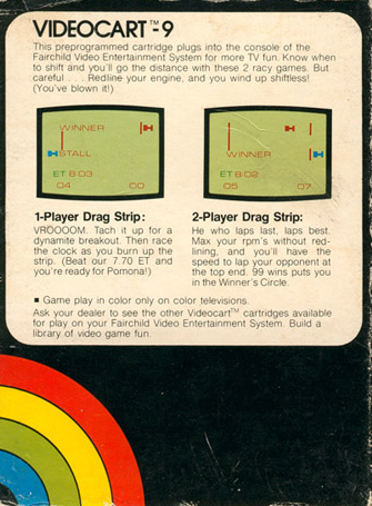 Videocart-9 - Drag Strip — box-2D-back (SE)