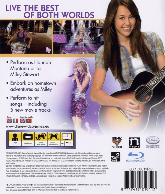 Hannah Montana - The Movie — box-2D-back (EU)