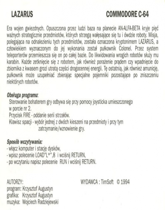 Lazarus — box-2D-back (PL)