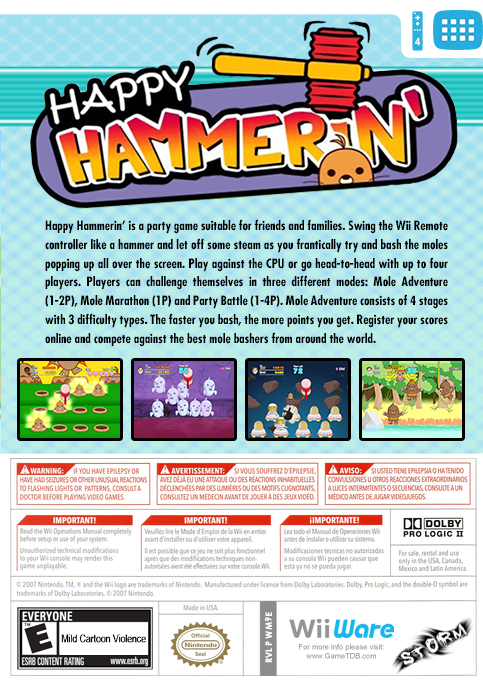 Happy Hammerin' — box-2D-back (US)