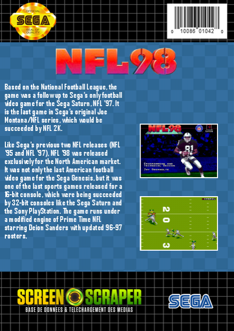 Nfl 98 — box-2D-back (SS)