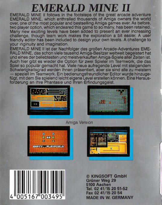 Emerald Mine 2 — box-2D-back (WOR)