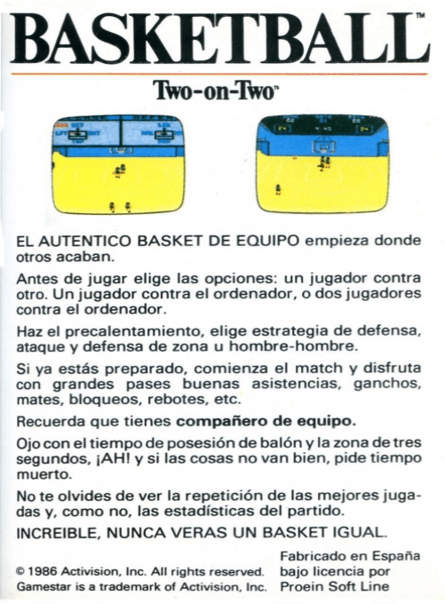 Gba Championship Basketball - Two-on-two — box-2D-back (SP)