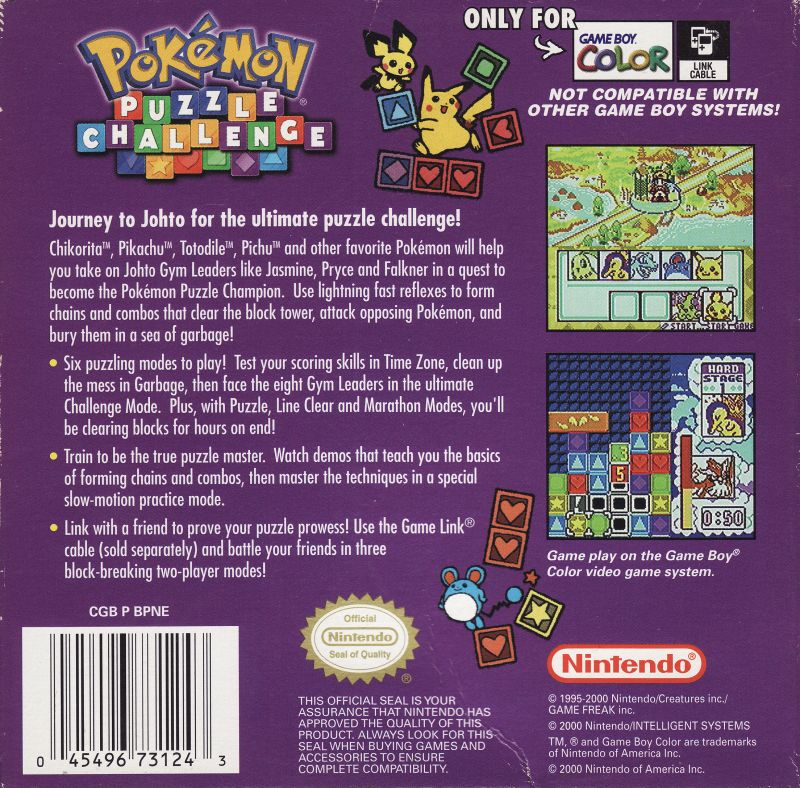 Pokémon Puzzle Challenge — box-2D-back (US)