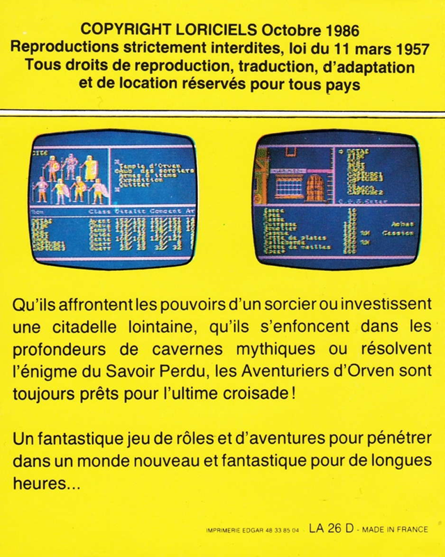 Templiers D'Orven, Les — box-2D-back (FR)