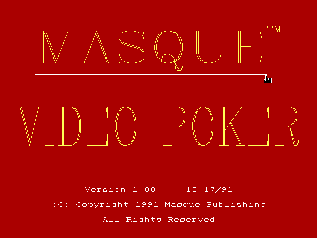 Masque Video Poker box art