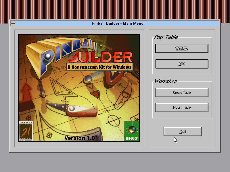 Pinball Builder: A Construction Kit for Windows — sstitle (WOR)