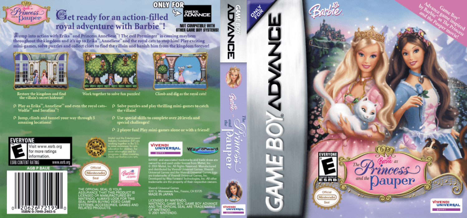 Barbie - The Princess and the Pauper — box-texture (US)