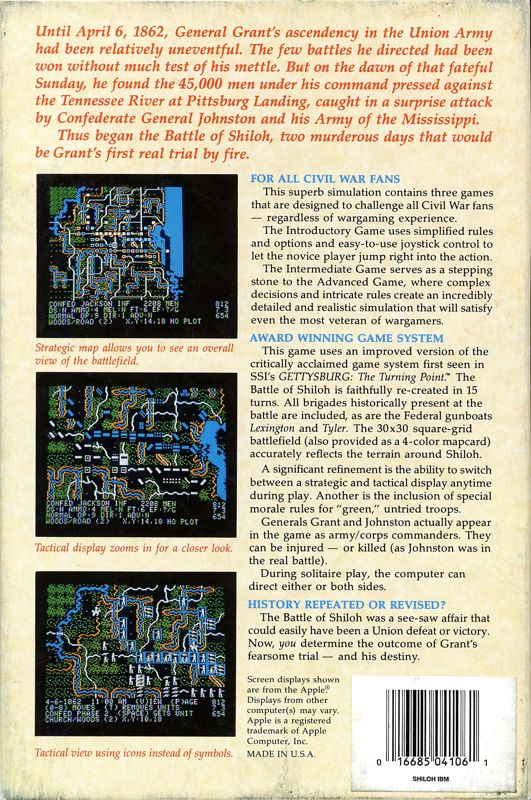 Shiloh - Grant's Trial In The West — box-2D-back (US)