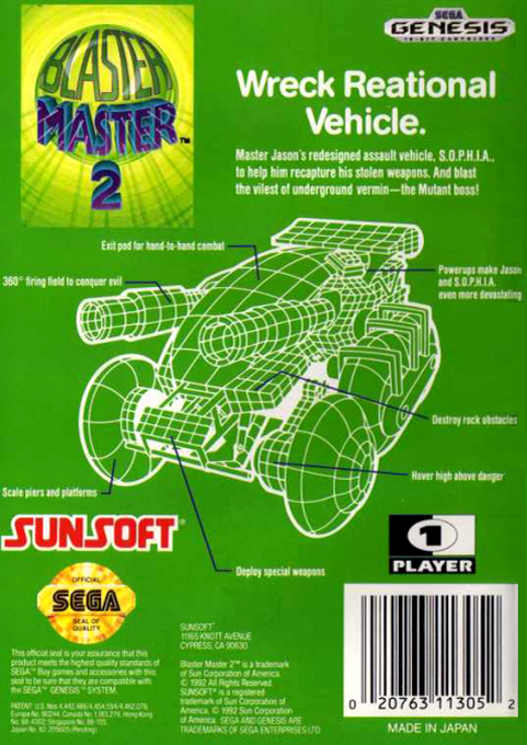 Blaster Master 2 — box-2D-back (US)