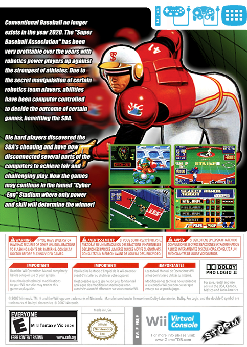 Super Baseball 2020 — box-2D-back (US)
