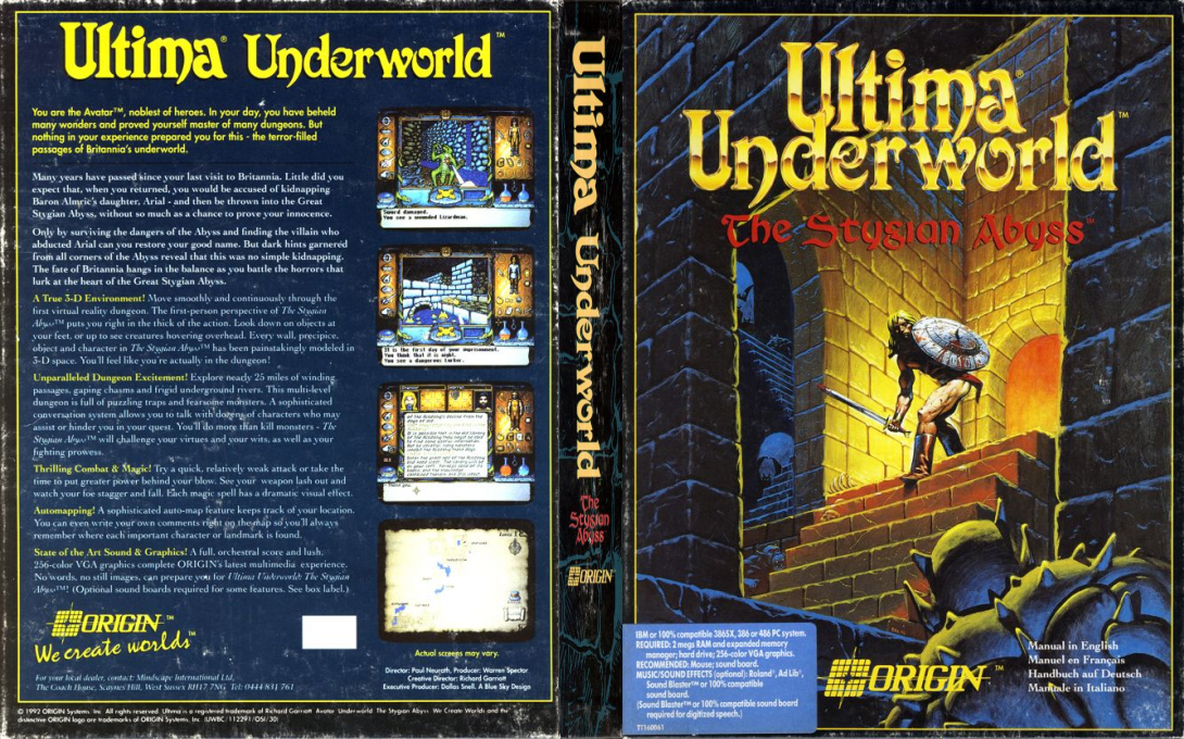 Ultima Underworld - The Stygian Abyss — box-texture (EU)