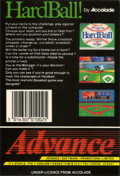 Hardball! — box-2D-back (EU)