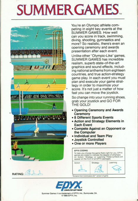 Summer Games — box-2D-back (US)