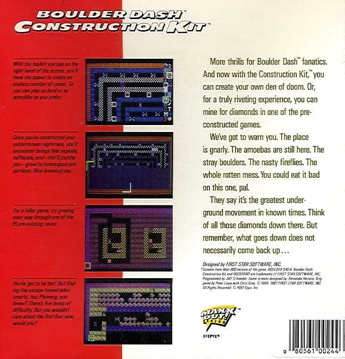 Boulder Dash Construction Kit — box-2D-back (US)