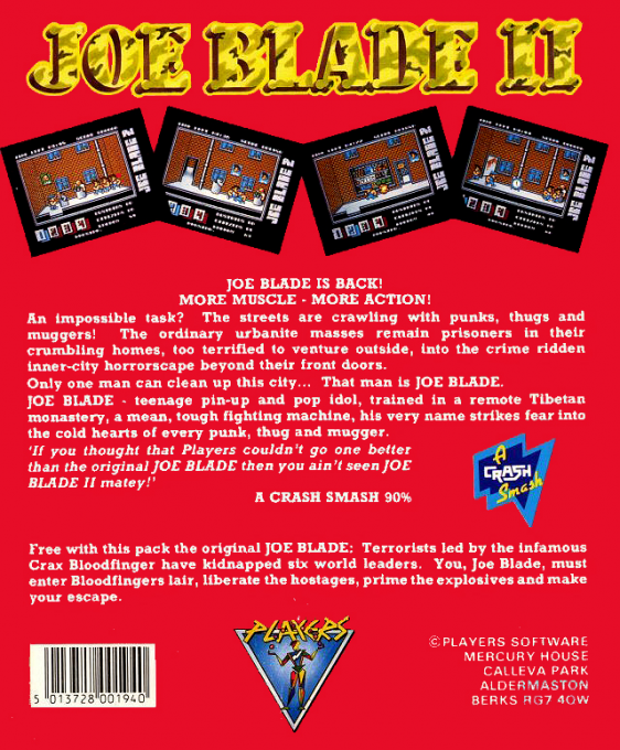 Joe Blade 2 — box-2D-back (EU)