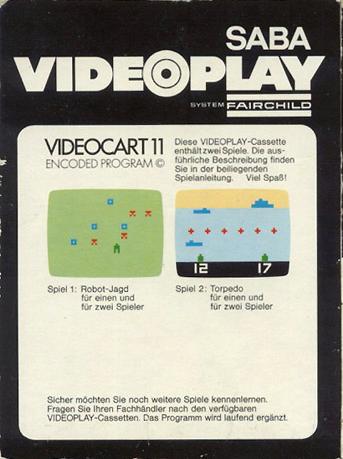 Videocart-13 - Robot War, Torpedo Alley — box-2D-back (DE)