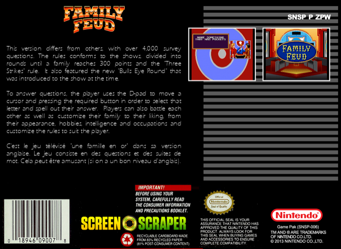 Family Feud — box-2D-back (SS)