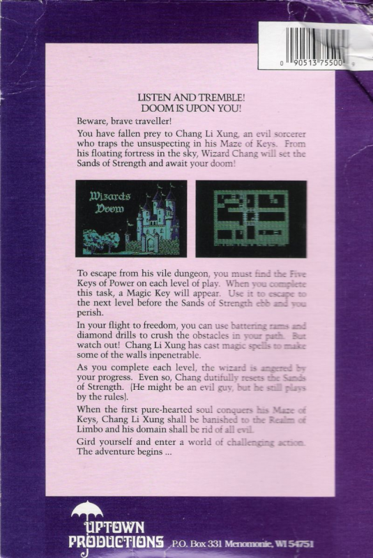 Wizard's Doom — box-2D-back (US)