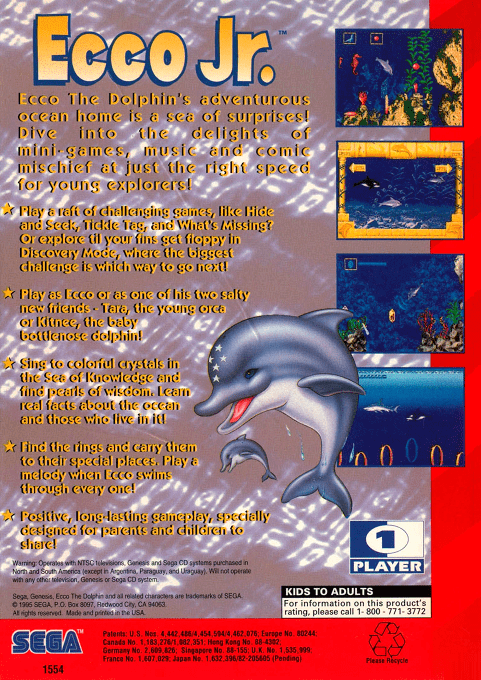Ecco Jr. — box-2D-back (US)