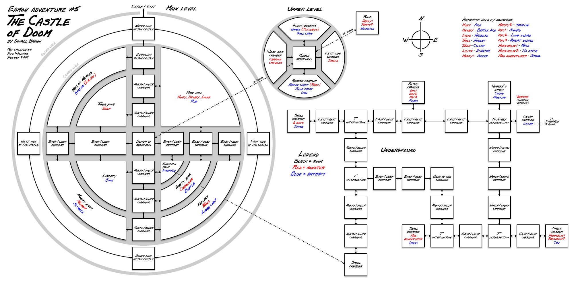 Eamon 005 - Castle of Doom — maps