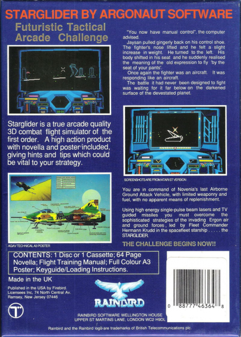 Starglider — box-2D-back (US)