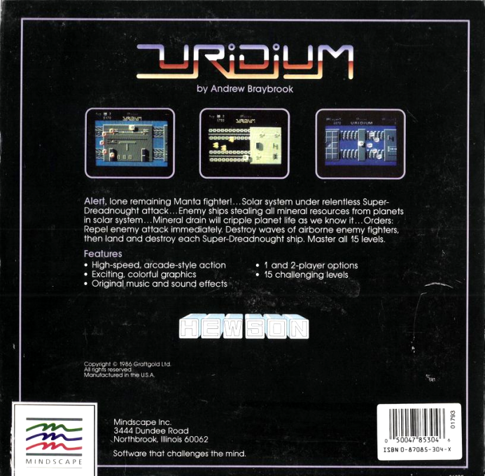 Uridium — box-2D-back (US)
