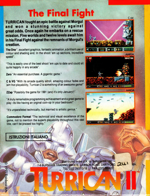 Turrican 2 - The Final Fight — box-2D-back (EU)
