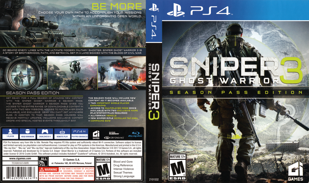 Sniper - Ghost Warrior 3 - Season Pass Edition — box-texture (US)