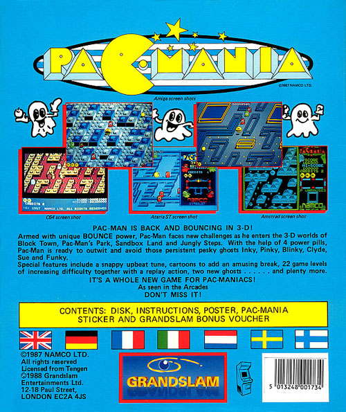 Pac-Mania — box-2D-back (EU)