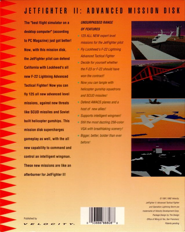 JetFighter 2 - Operation Lightning Storm — box-2D-back (US)