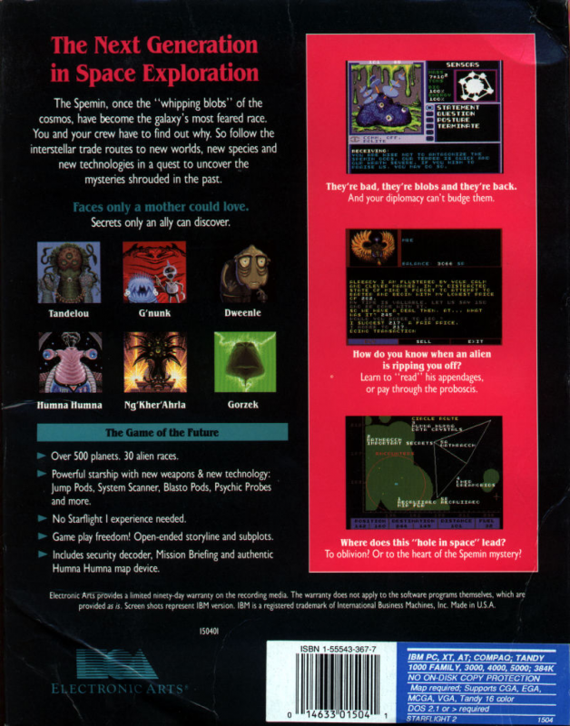 Starflight 2 - Trade Routes Of The Cloud Nebula — box-2D-back (US)