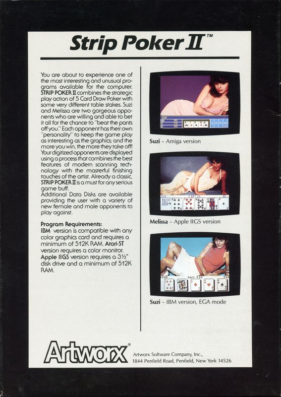 Strip Poker 2 — box-2D-back (US)