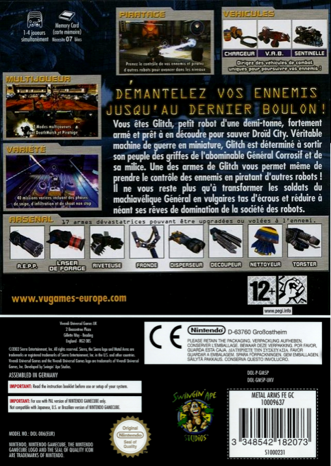 Metal Arms - Glitch in the System — box-2D-back (FR)