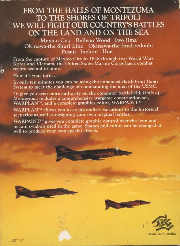 Halls Of Montezuma - A Battle History Of The United States Marine Corps — box-2D-back (EU)