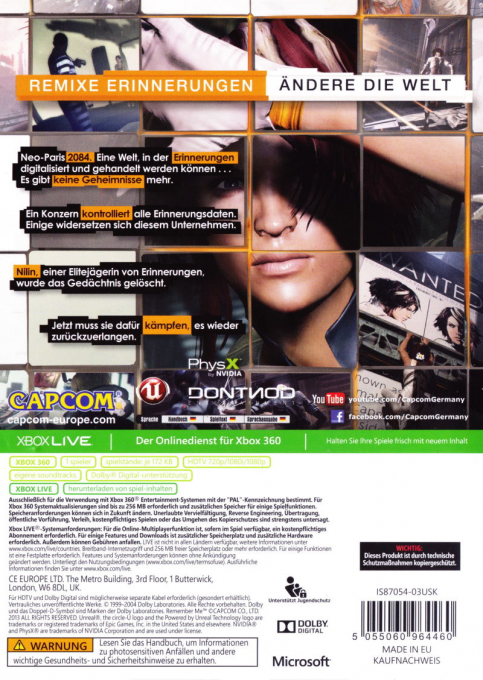 Remember Me — box-2D-back (DE)