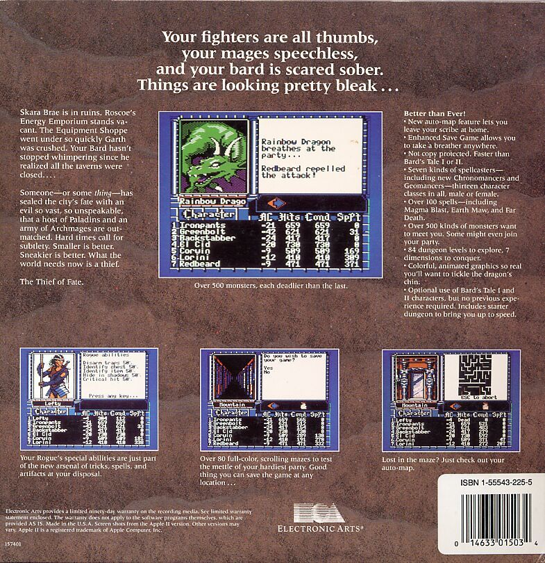Bard's Tale 3 - Thief Of Fate, The — box-2D-back (US)